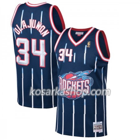 Dres Houston Rockets Hakeem Olajuwon 34 Hardwood Classics Tamnoplav Swingman